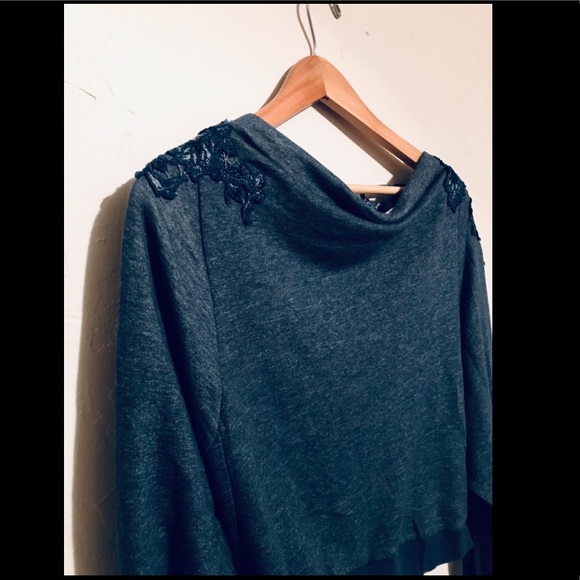 Anthro Meadow & Rue Bria Lace-Back Sweatshirt - Picture 5 of 7